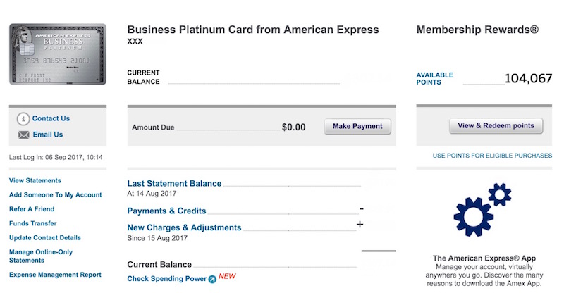 Amex online account