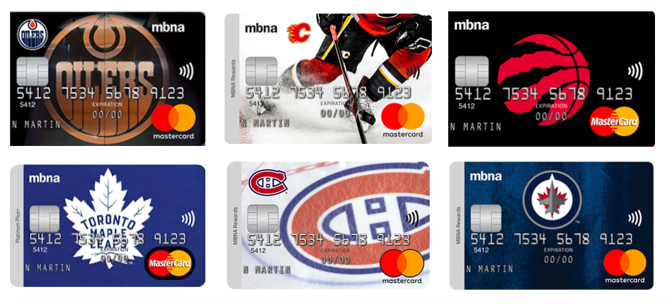 MBNA sports credit cards
