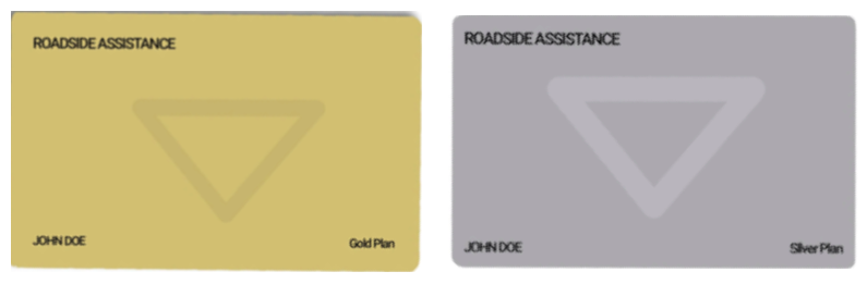 canadian tire roadside assistance gold plan and silver plan cards