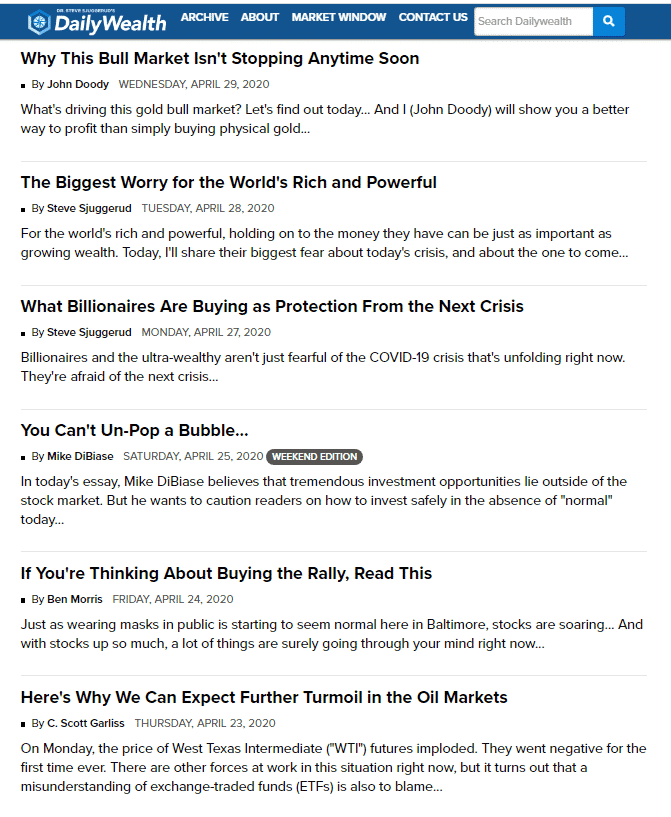 DailyWealth content