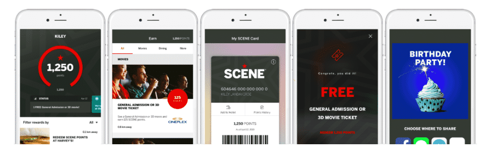 Using the app as an alternative to the Cineplex SCENE card