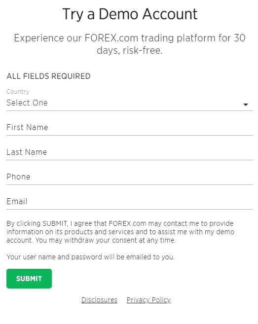 Forex.com Review: Demo Account