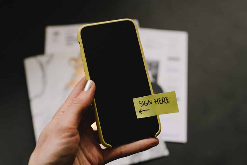 Sign up process broker