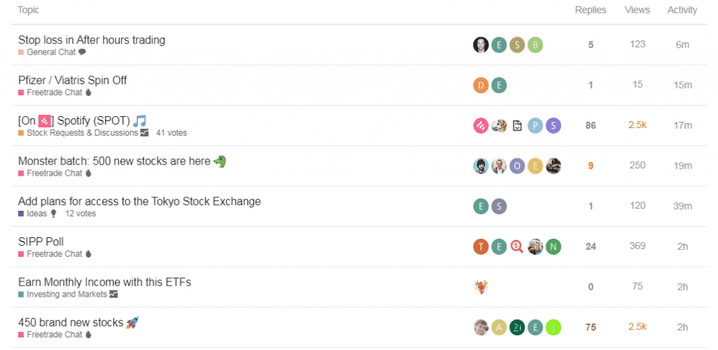 Freetrade chat