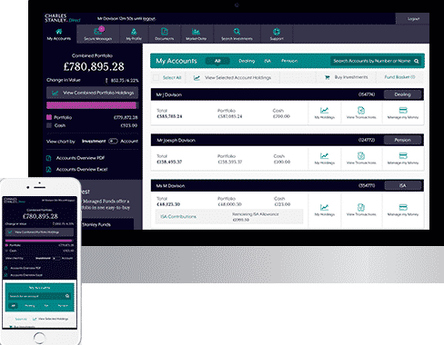 Charles Stanley Direct offers a very simple and intuitive web trading investment platform