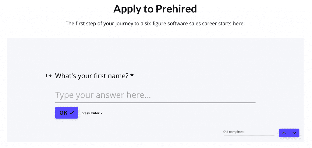 Prehired Application