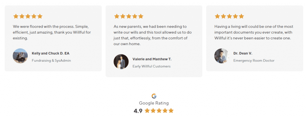 Willful google ratings review