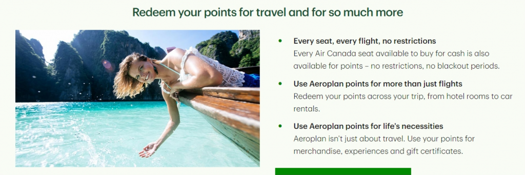 Aeroplan Points Redemption with the TD Aeroplan Visa Infinite