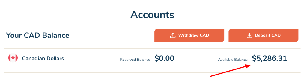 Bitbuy account dashboard