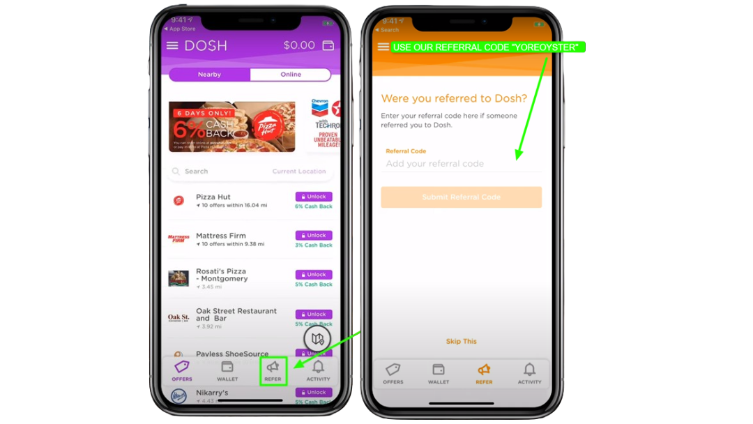 Dosh Referral Code YOREOYSTER + Up To $11 Bonus