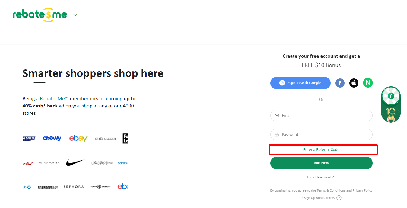 Get A $10 RebatesMe Signup Bonus With Our Referral Code YOREOYSTER